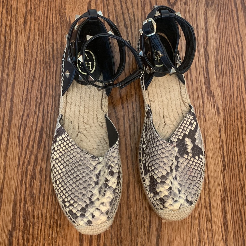 Ash Zania Snake Embossed Espadrille Sandals in Roccia, Sz 39 - Picture 4 of 13